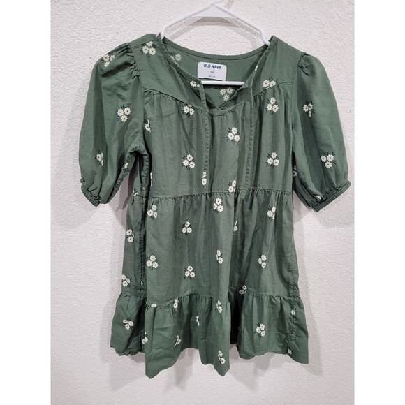 Old Navy Girls‎ Green Floral Dress size Medium #6 - Picture 1 of 3